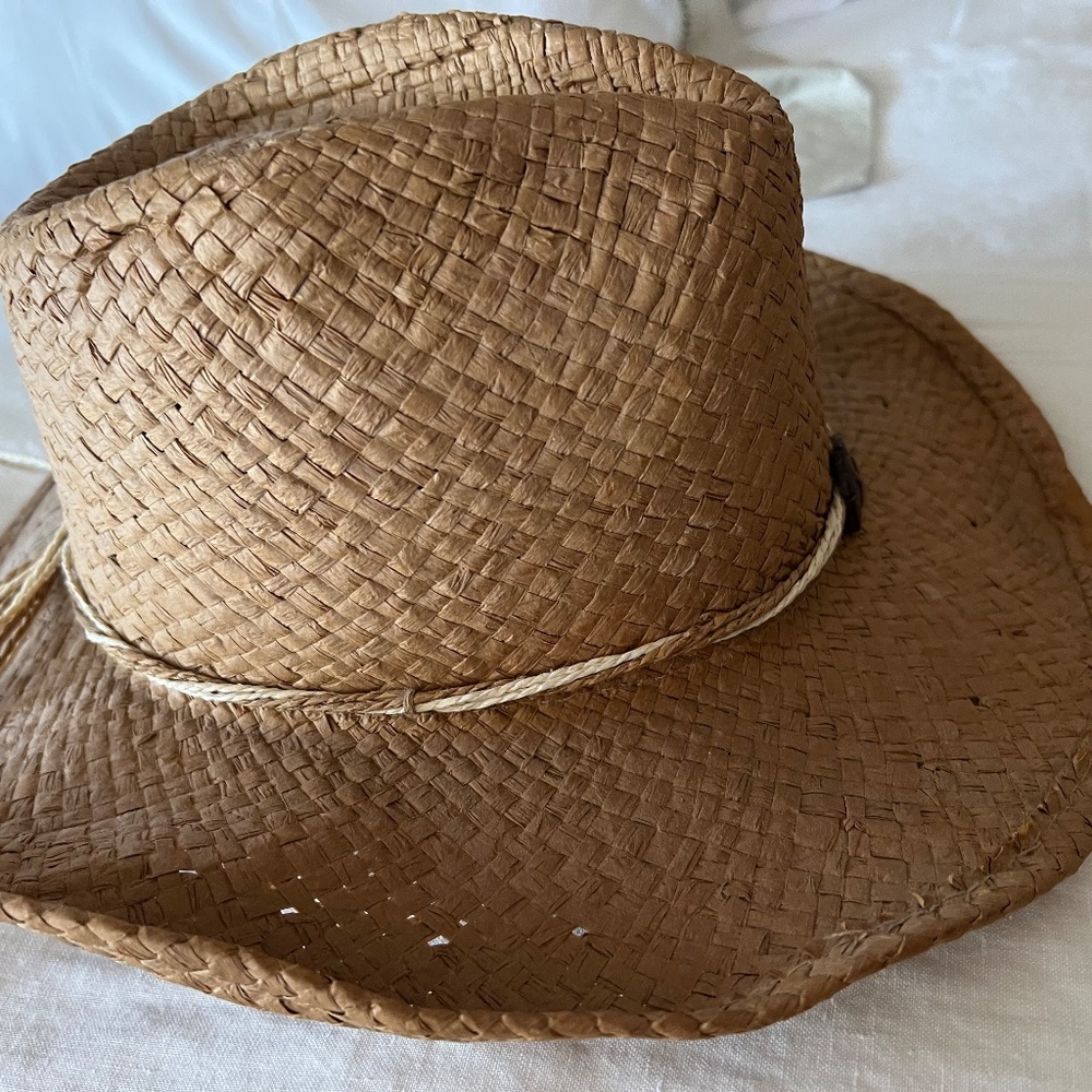 San Diego Hat Company Brown Straw Hat with Button Detail - Picture 10 of 11
